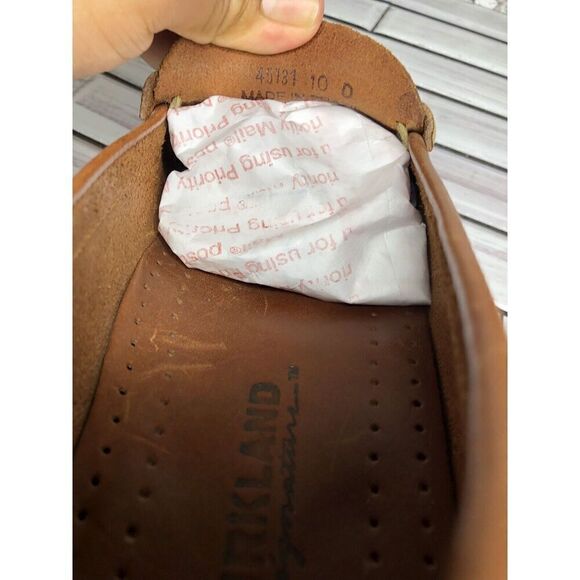 Kirkland Signature Brown Leather Penny Loafers Moc Toe Slip On Shoes Men Sz 10D - Picture 10 of 16